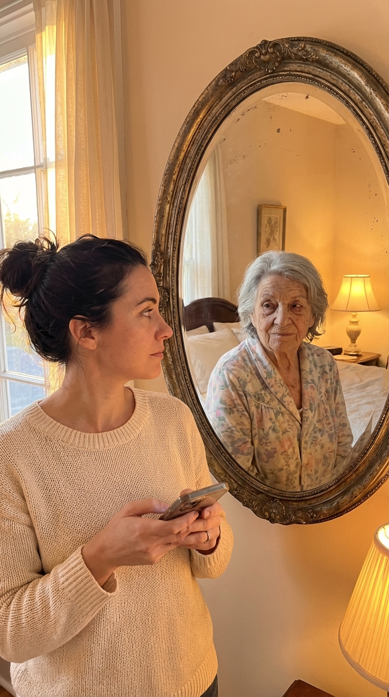 A person in quiet self-reflection, eyes closed, looking inward